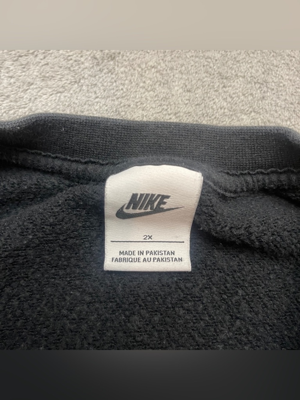 Nike Phoenix Fleece Cropped Crewneck Sweatshirt Size 2X Black Center Logo - Picture 5 of 9